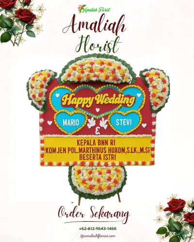 Karangan Papan Bunga Pernikahan di Tua Tunu